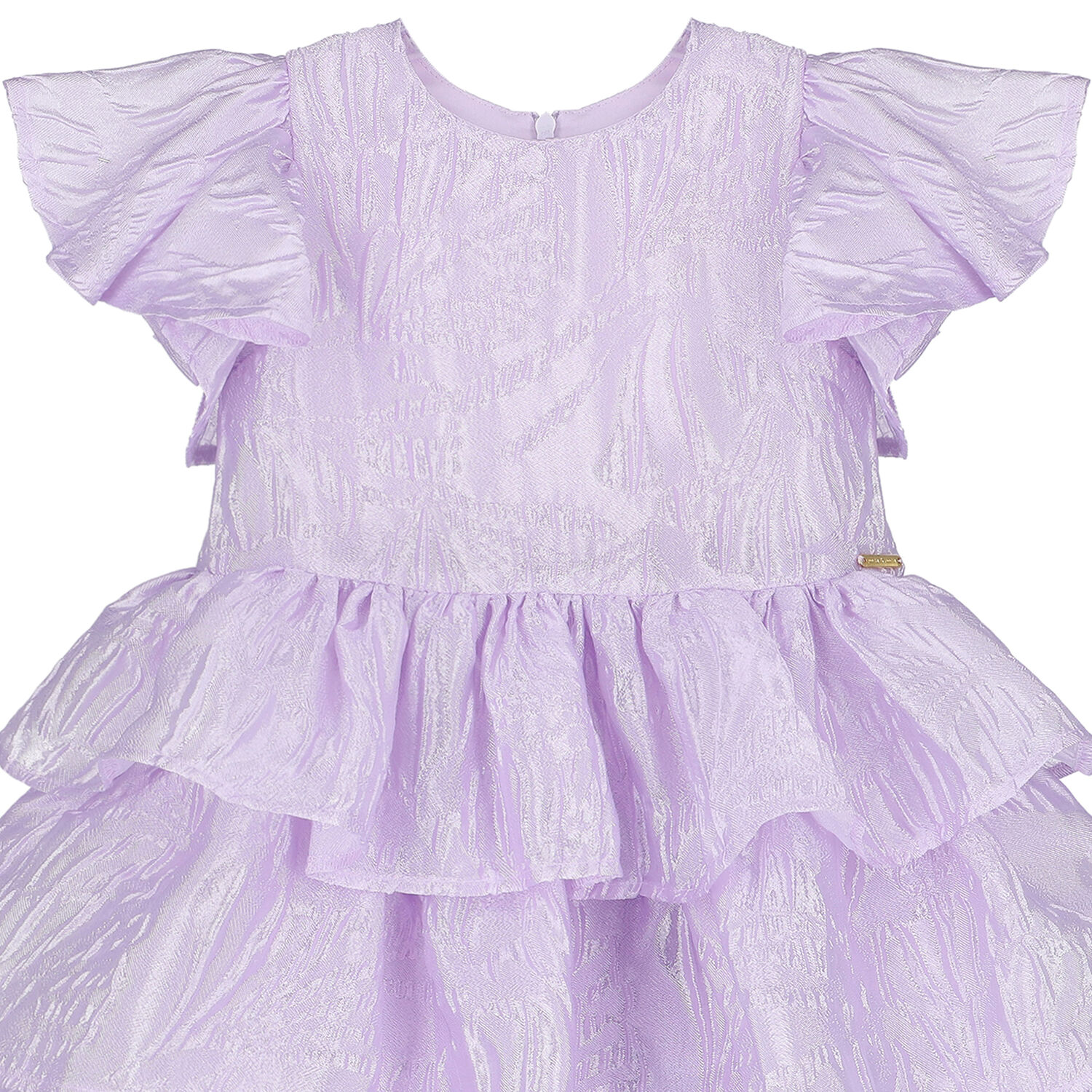 Girls Ruffle Layered Violet Dress, 2, hi-res image number null
